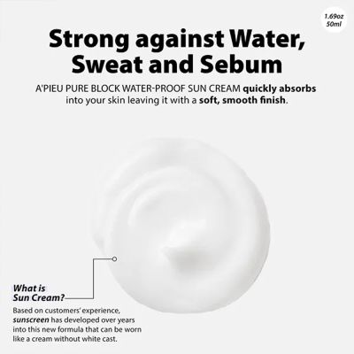 Apieu: Pure Block Water Proof Sun Cream SPF50+ & Pa+++ - 50ml